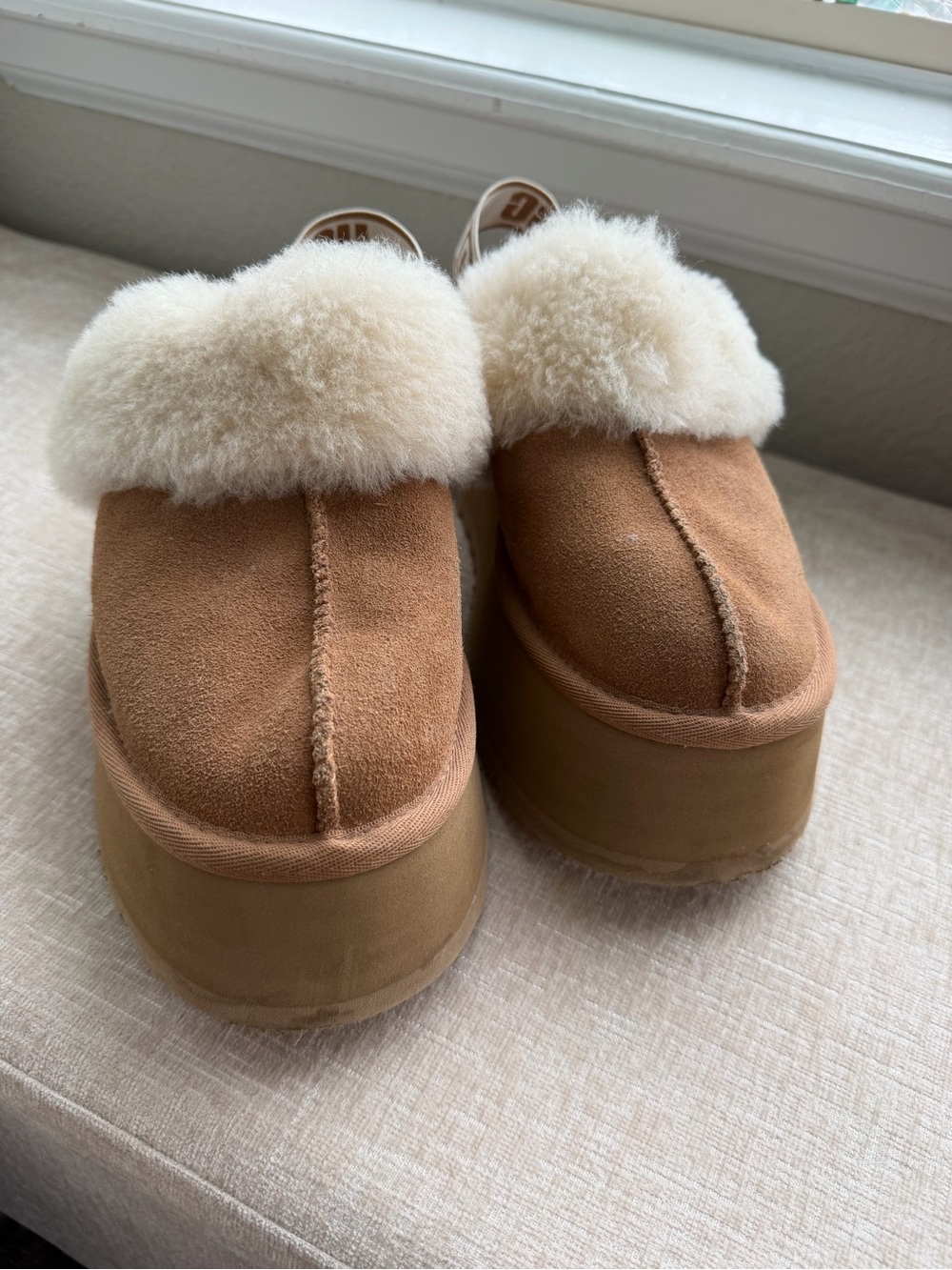 UGG Women’s Chestnut Funkette Slingback Platform Slippers Size 8 - Picture 3 of 7